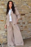 Arbi Gingham Palazzo Pant Hazelnut